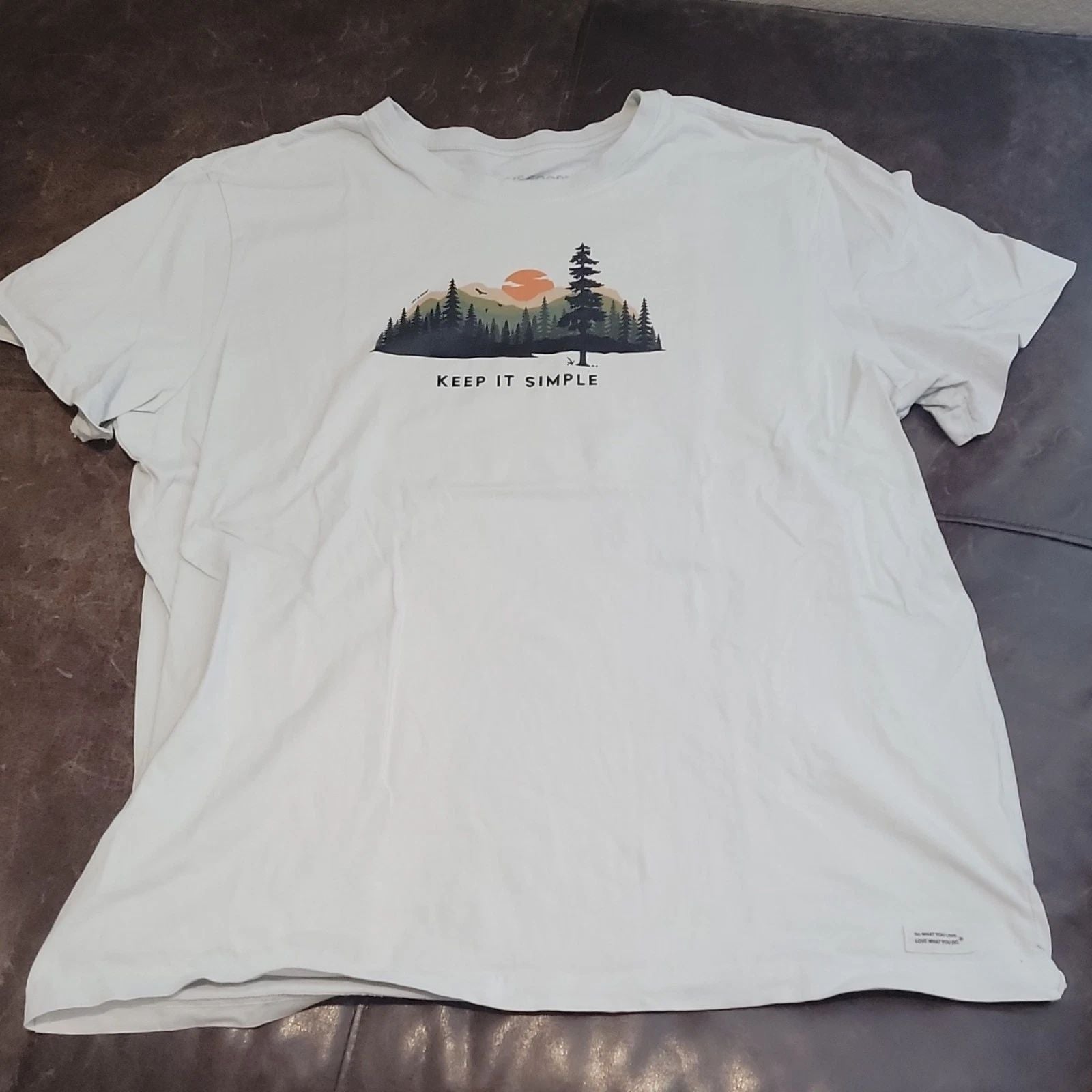 Life is Good Crusher T-Shirt Mens XL White Nature Cotton Short Sleeve 094