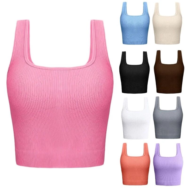 Modern Ribbed Crop Top Sleeveless Tanks For A Breathable And Stylish Look