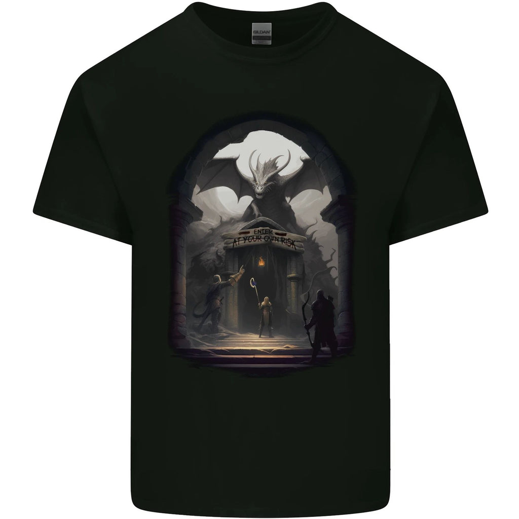 Dragon Cave Fantasy RPG Role Play Games Mens Cotton T-Shirt Tee Top