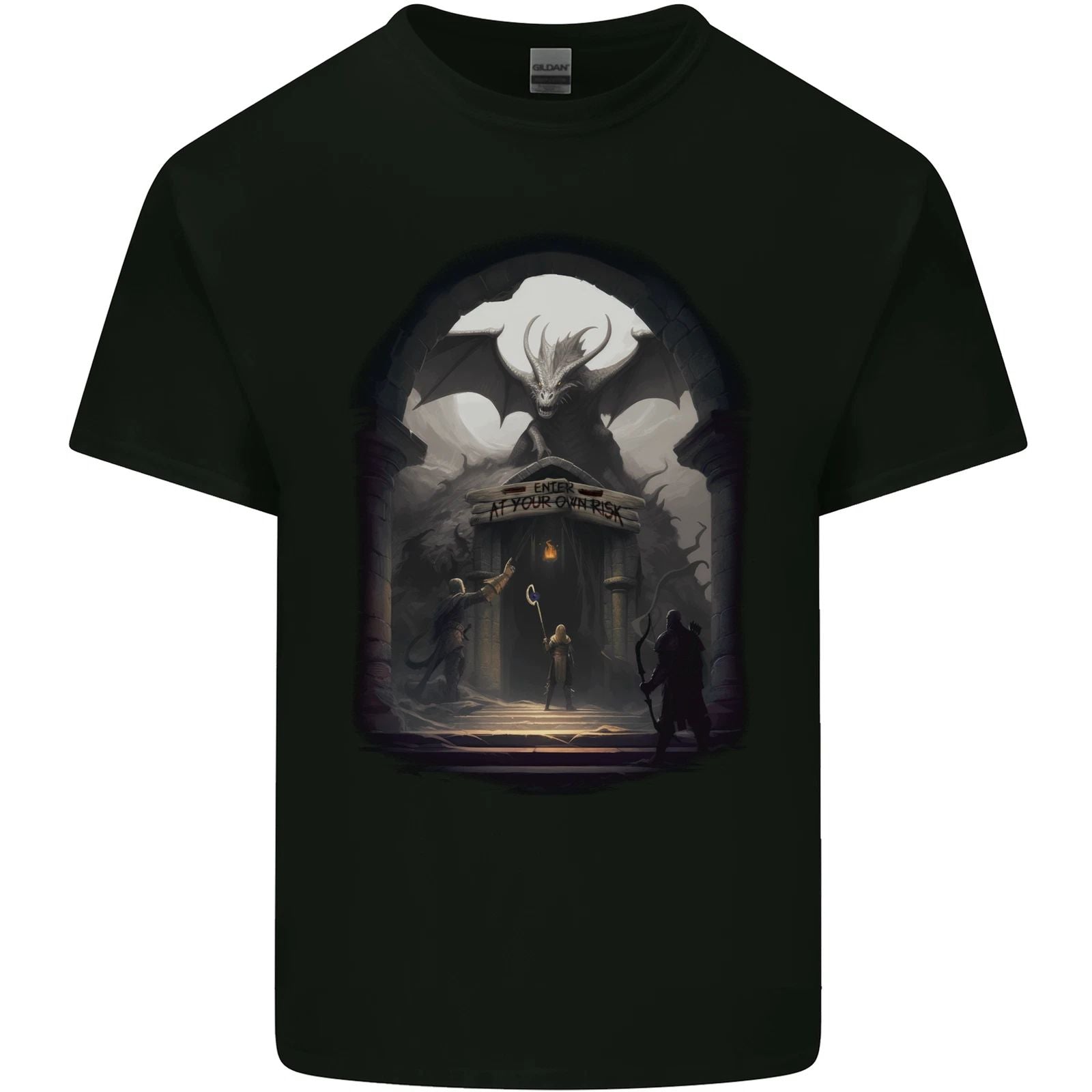 Dragon Cave Fantasy RPG Role Play Games Mens Cotton T-Shirt Tee Top