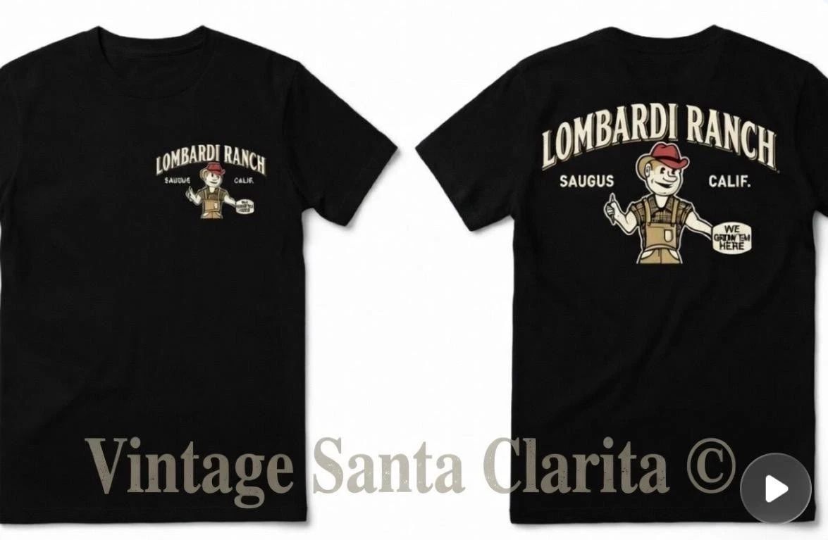 LOMBARDI RANCH VINTAGE LOGO T-SHIRT- SAUGUS CALIF`SANTA CLARITA