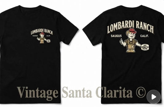 LOMBARDI RANCH VINTAGE LOGO T-SHIRT- SAUGUS CALIF`SANTA CLARITA
