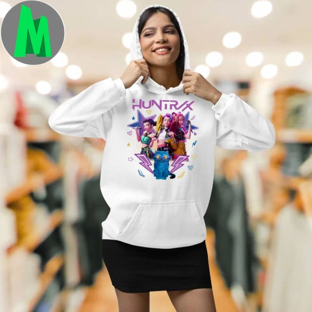 Huntrix members and derpy tiger kpop demon hunter characters Shirt