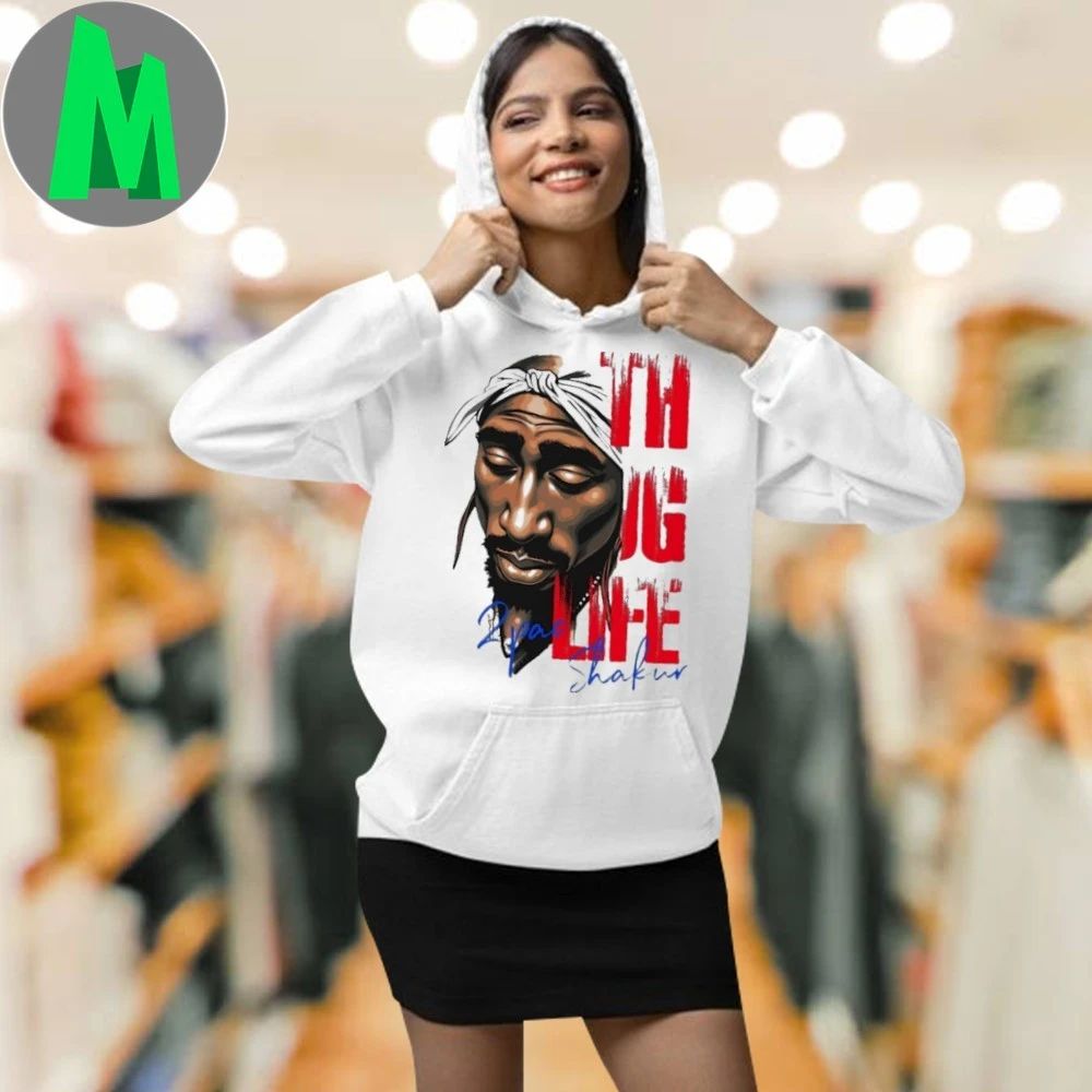 Famous American rapper Tupac Shakur Thug Life 2Pac Shakur Shirt