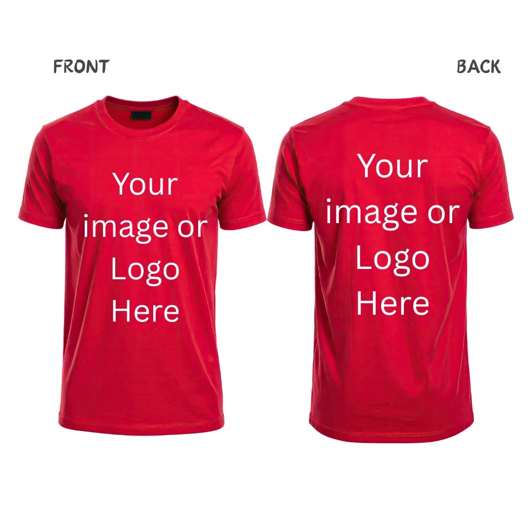 Custom Print Personalized T-shirt Front Back Chest Your Design Photo Logo Unisex