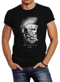 Neverless® Men's T-Shirt Sparta Spartan Head Helmet Warrior Fashion Street Style