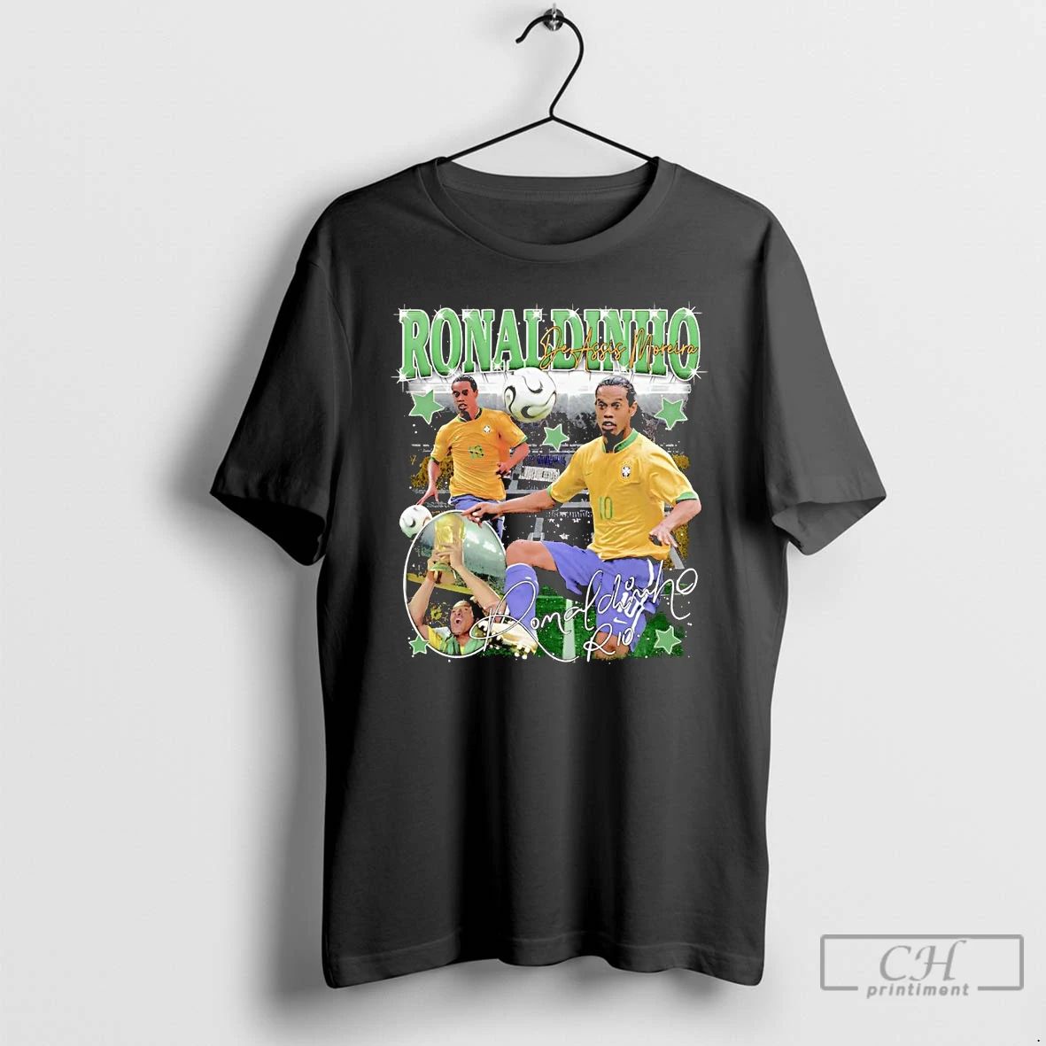 Classic Ronaldo De Assis Moreira Picture Collage Signature T Shirts