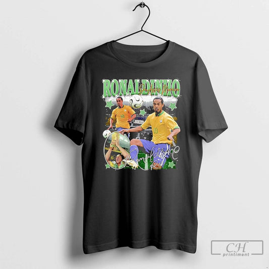 Classic Ronaldo De Assis Moreira Picture Collage Signature T Shirts