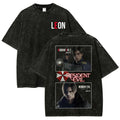 Resident Evil Leon S. Kennedy T-Shirt Vintage Acid Wash Horror Game Graphic Tee
