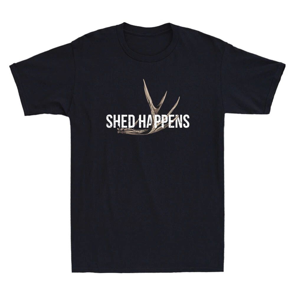 Elk Hunter Shed Happens Funny Deer Hunting Lover Gift Vintage Men's T-Shirt Top