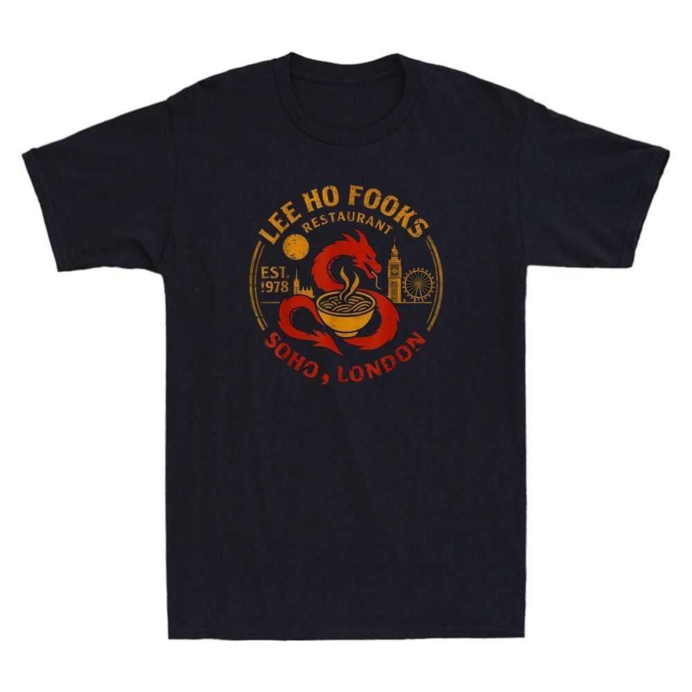 Lee Ho Fooks Soho London Est 1978 Funny Dragon Graphic Vintage Men's T-Shirt