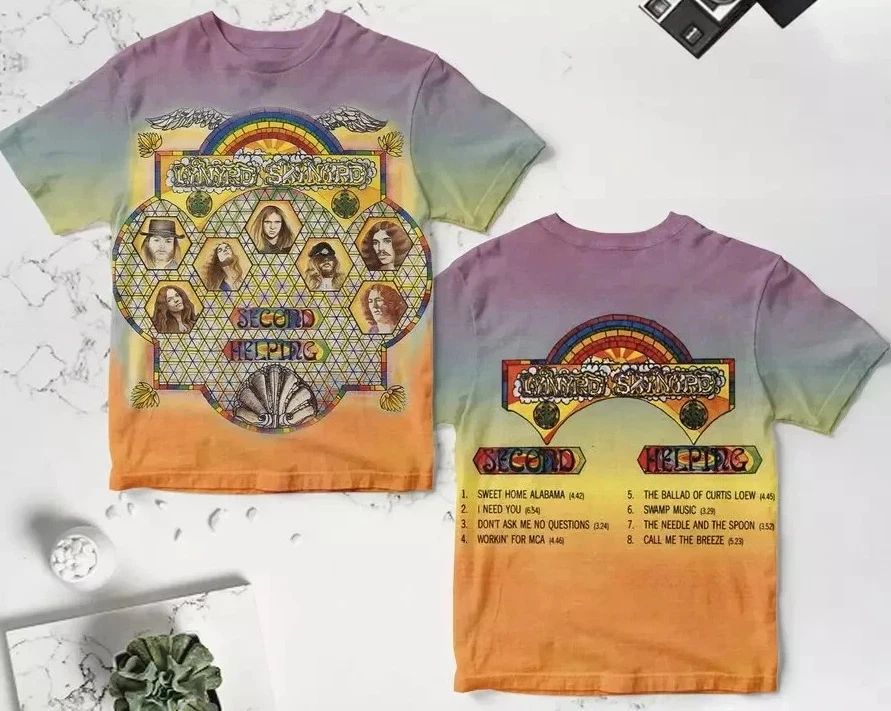 LYNYRD SKYNYRD Second Helping ROCK Rainbow AOP 3D T-shirt