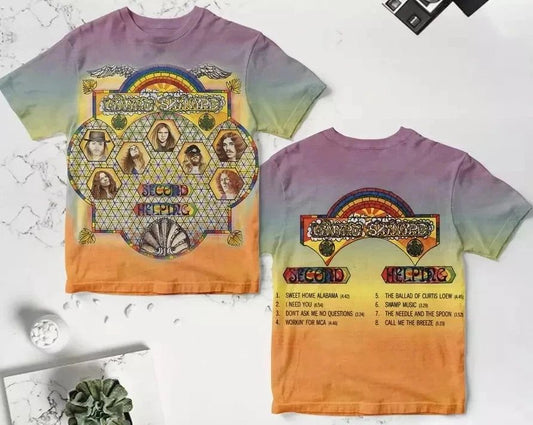 LYNYRD SKYNYRD Second Helping ROCK Rainbow AOP 3D T-shirt