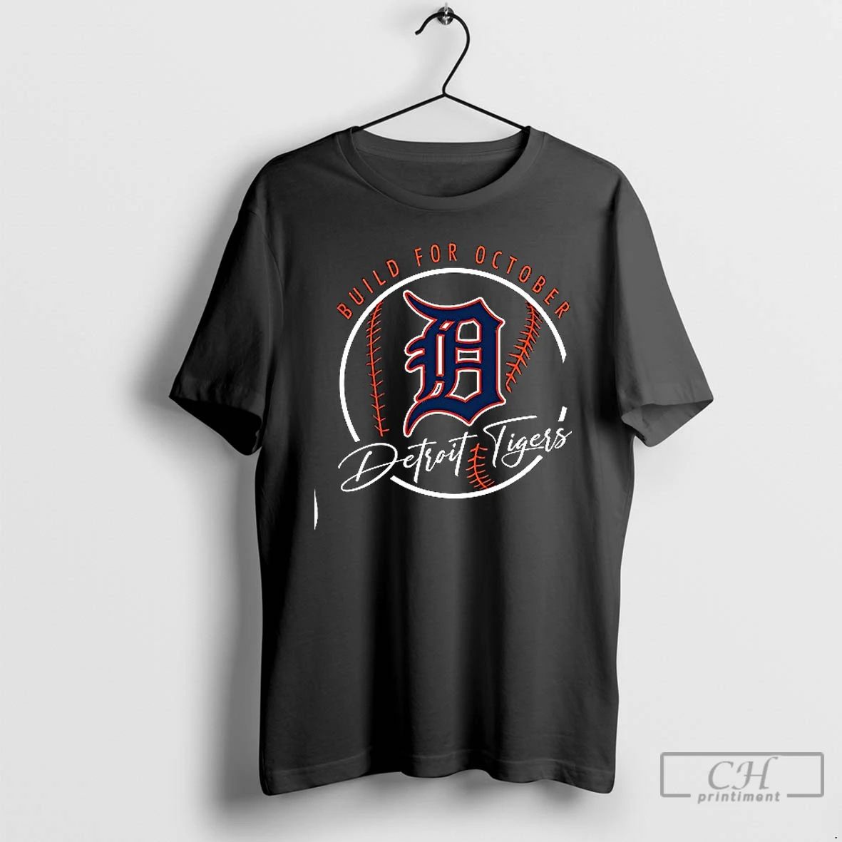 Premium Detroit Tigers Build For October Logo T Shirts