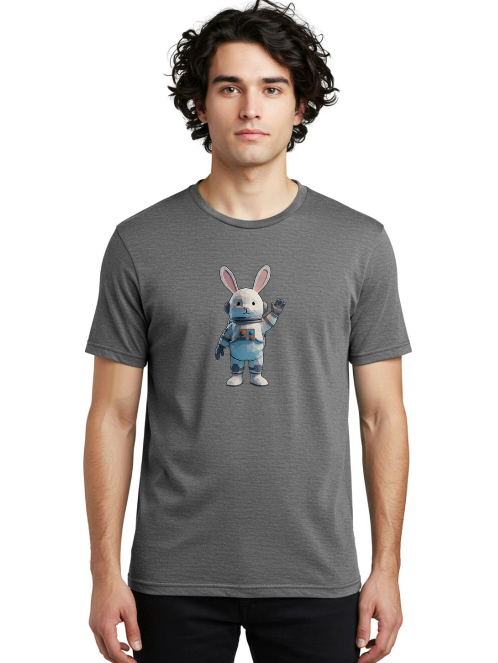 Space-Bunny-15 Mens Graphic Tee, 100% Cotton, Casual Summer Wear