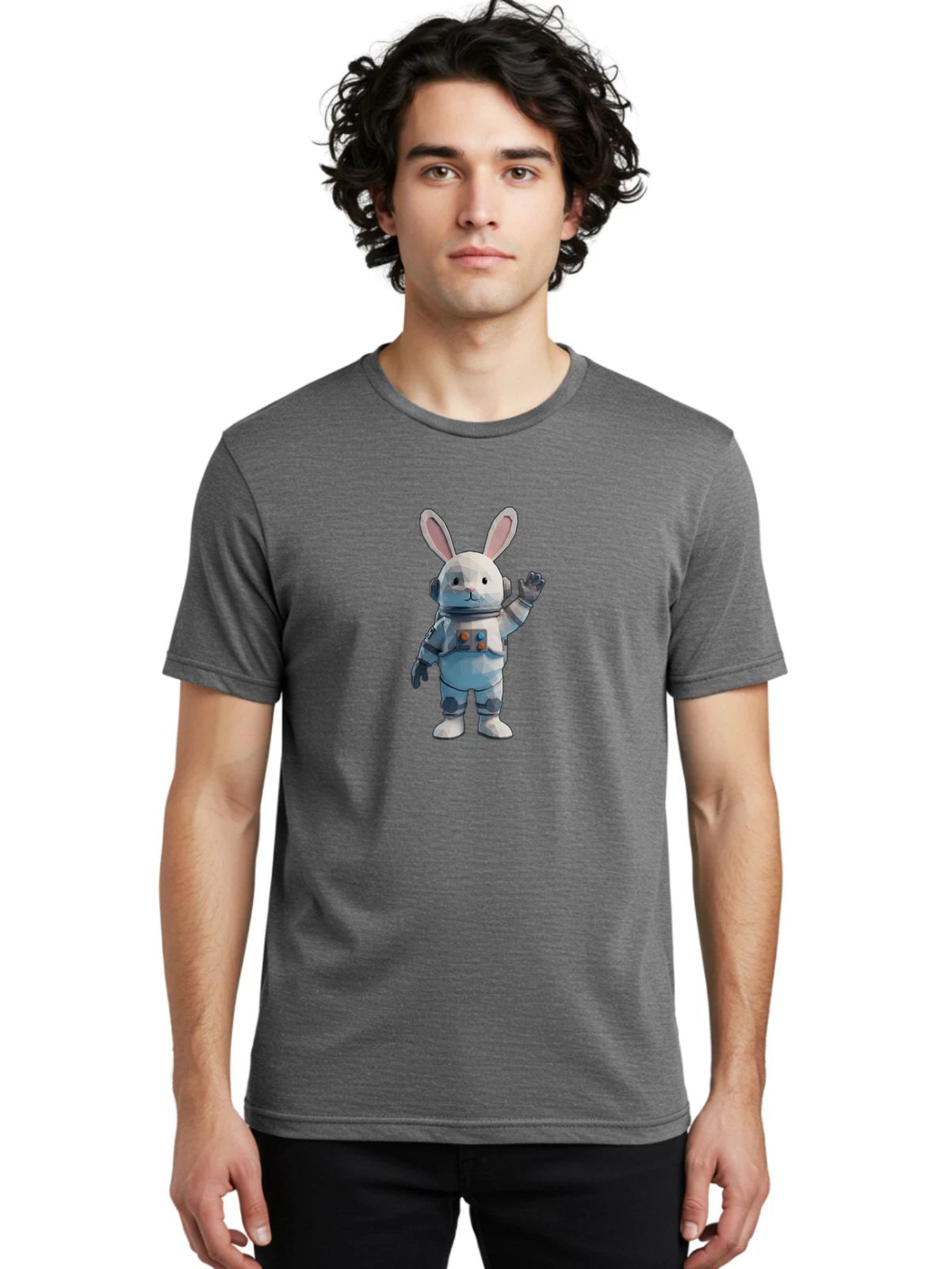 Space-Bunny-15 Mens Graphic Tee, 100% Cotton, Casual Summer Wear