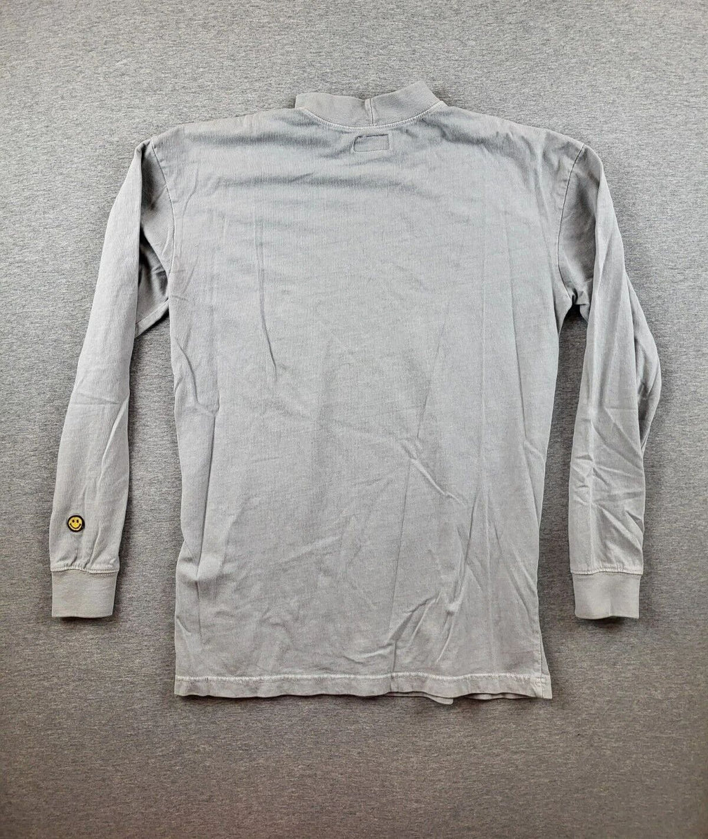 Chinatown Market Mens Smiley Long Sleeve Grey Mock Neck Size Small - Streetwear