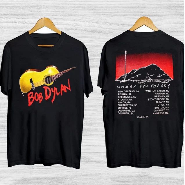 1990 Vintage Bob Dylan Under The Red Sky Tour T-Shirt.