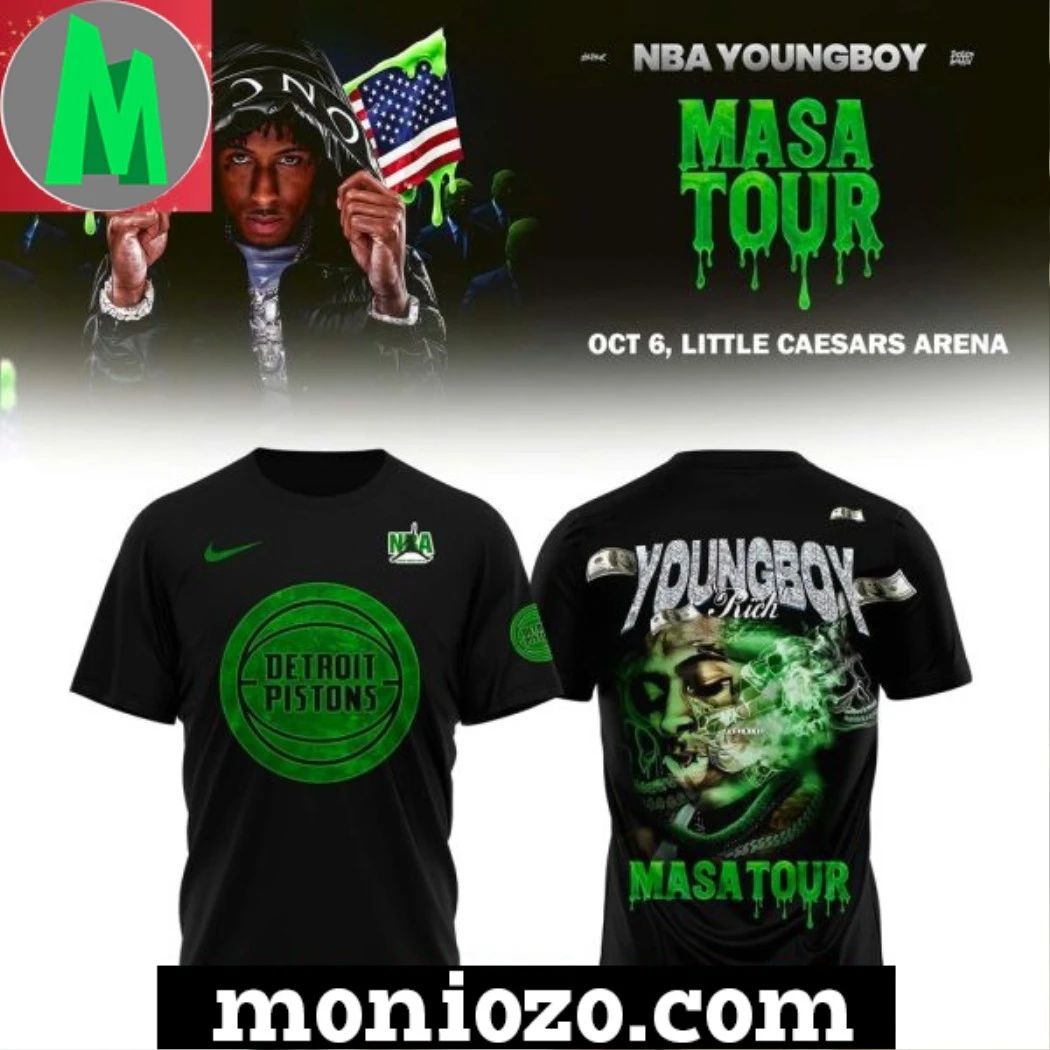 Detroit Pistons x NBA Young Boy MASA Tour Merch T-Shirt