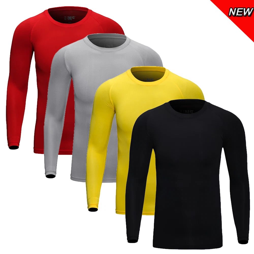 Athletic Long Sleeve Compression Shirts Men's Dry Fit Sports Gym Shirts Outdoor