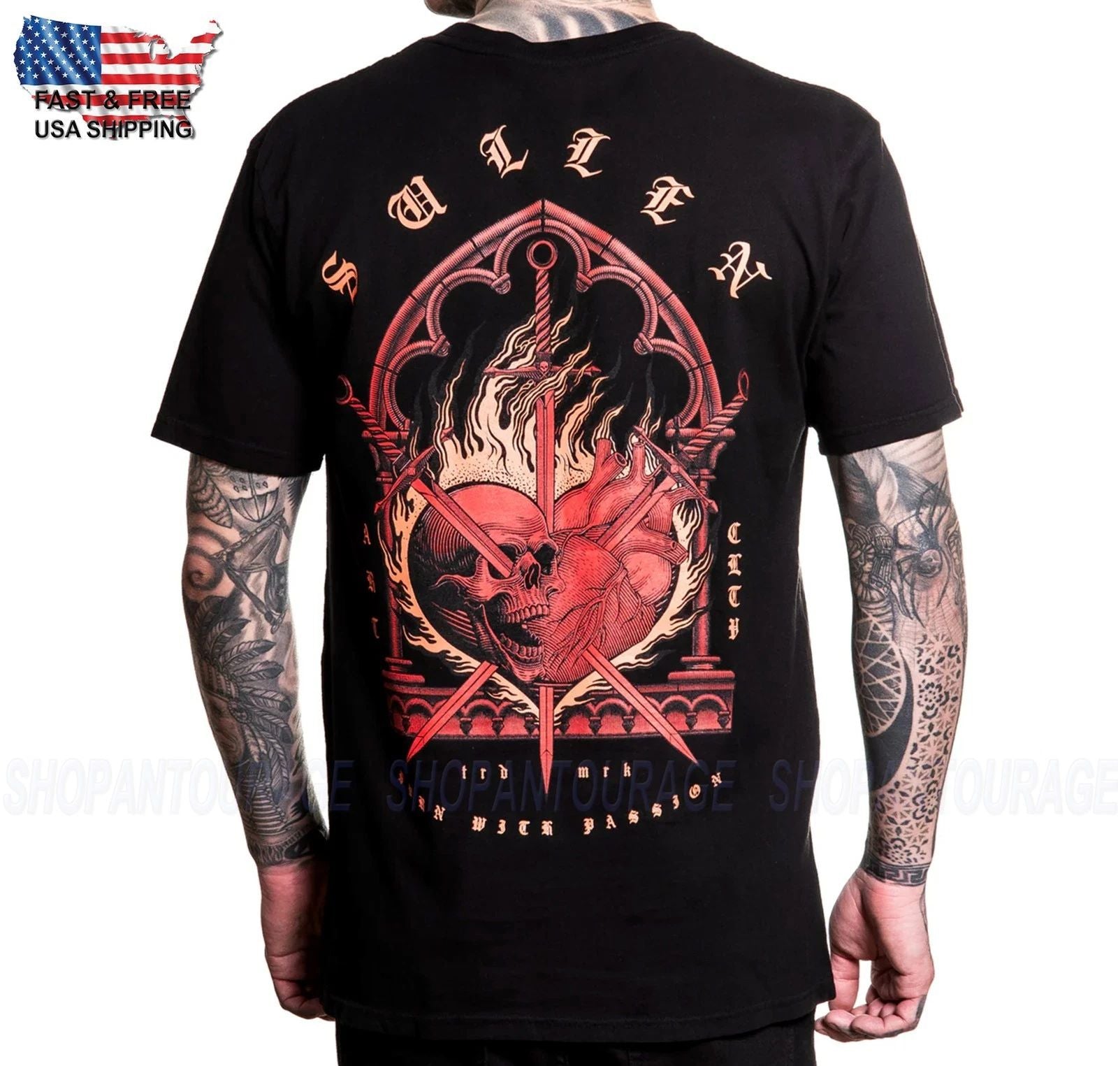 Sullen Art Collective T-Shirt À Manches Courtes Premium Full Heart Pour Hommes