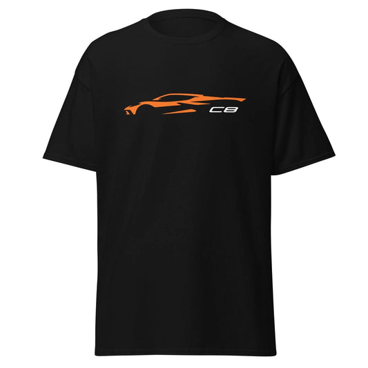 Premium T-Shirt For Chevrolet Corvette C8 2023 Orange Car Enthusiast Gift