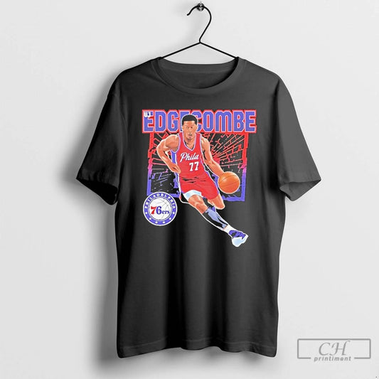 Classic 76ers Vj Edgecombe Number 77 Shattered T Shirts
