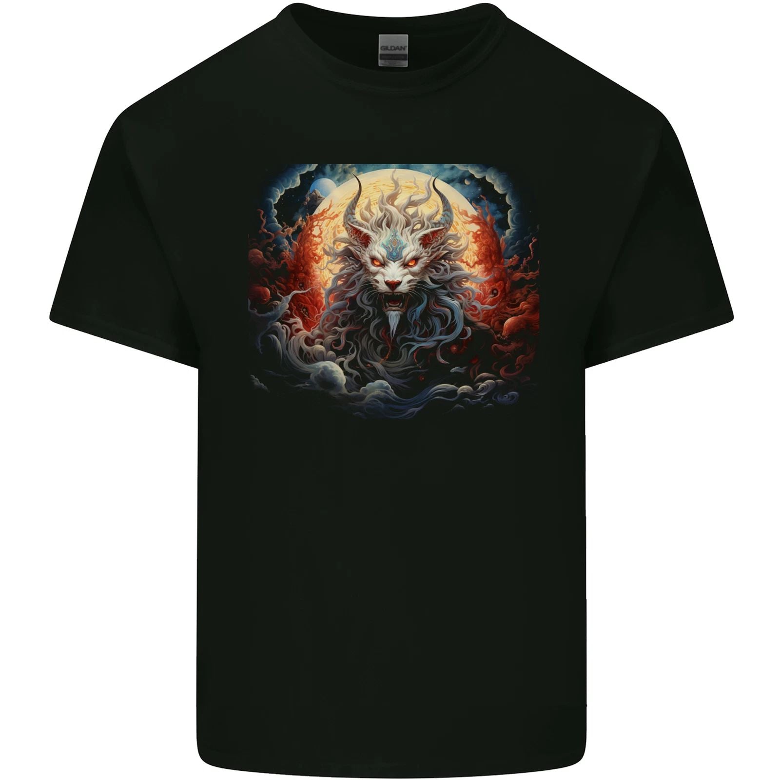 Fantasy Fire Dragon 4 Mens Cotton T-Shirt Tee Top