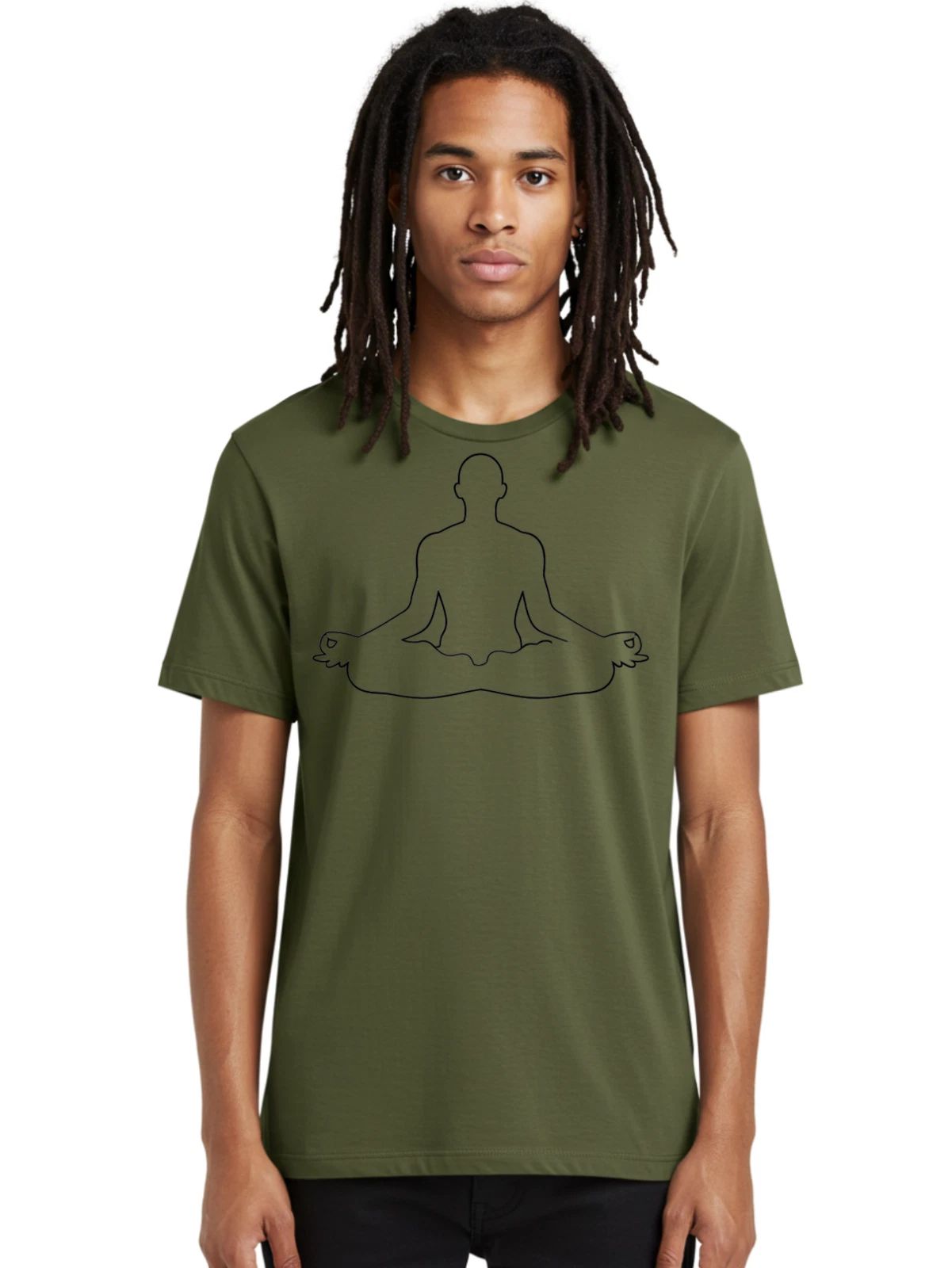 Man-Meditating Mens Graphic Tee, 100% Cotton, Casual Summer Wear