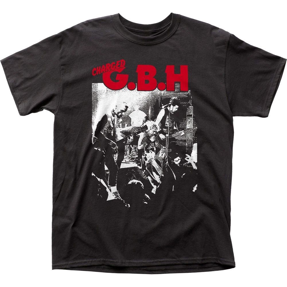 GBH Live Photo Mens T Shirt Music Classic Concert Charged Rock Band Tee Black