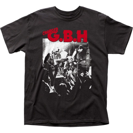 GBH Live Photo Mens T Shirt Music Classic Concert Charged Rock Band Tee Black