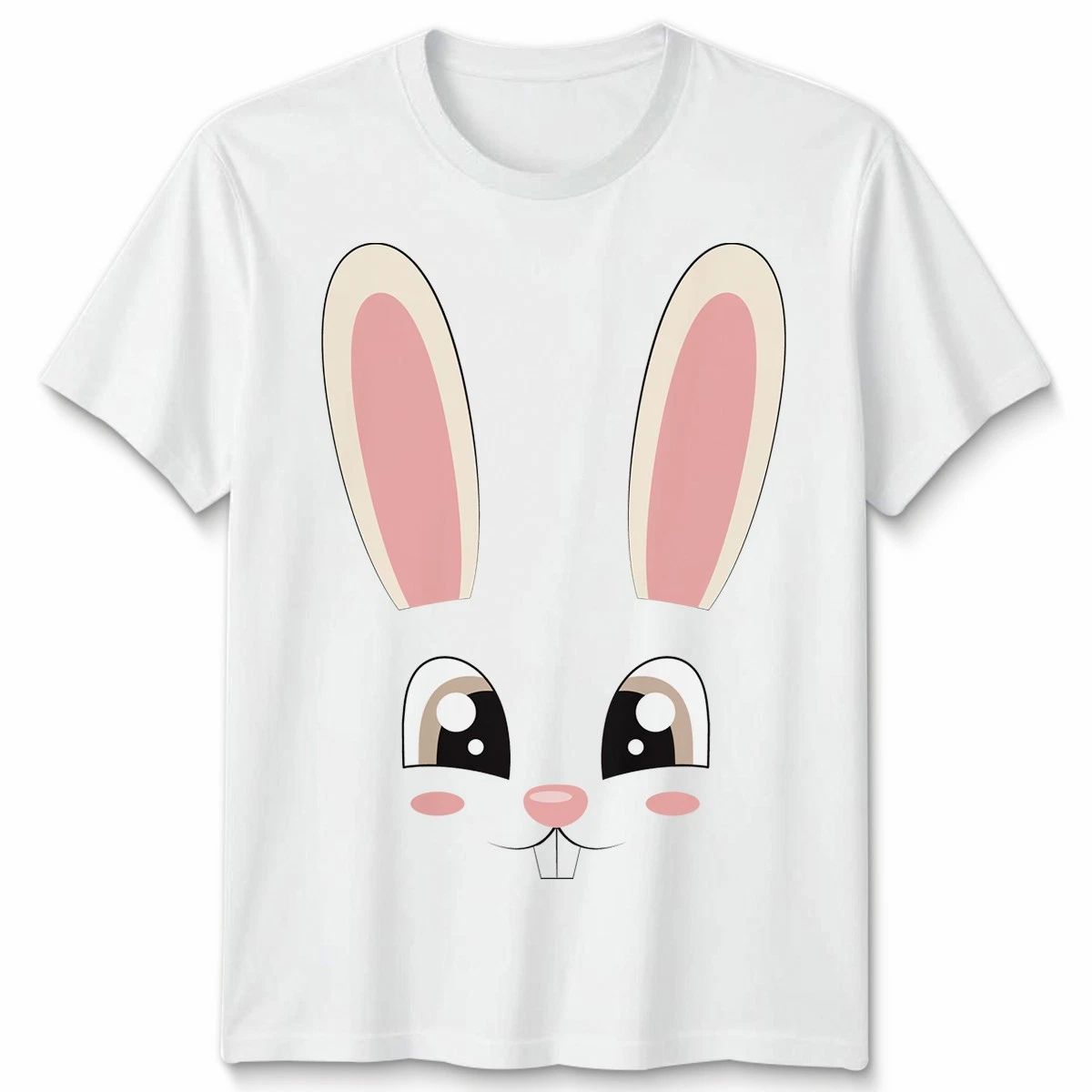 Funny Rabbit Costume Cute Easter Bunny Face Unisex Tshirt