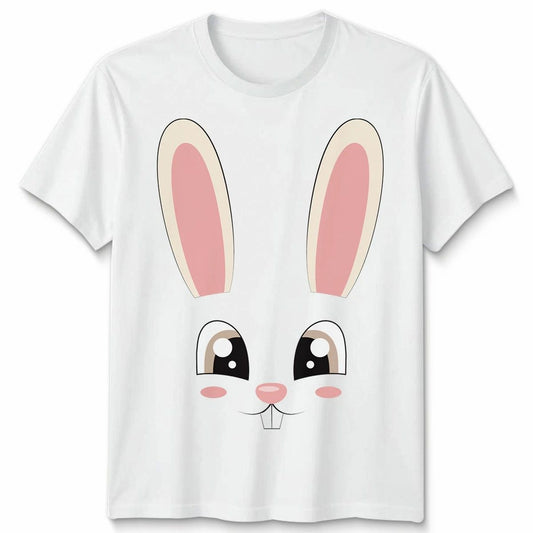 Funny Rabbit Costume Cute Easter Bunny Face Unisex Tshirt