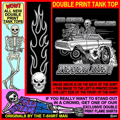 1960-1963 Outlaw Skeleton Blown Gasser Race Muscle Car Fantasy Hot Rod Tank Top