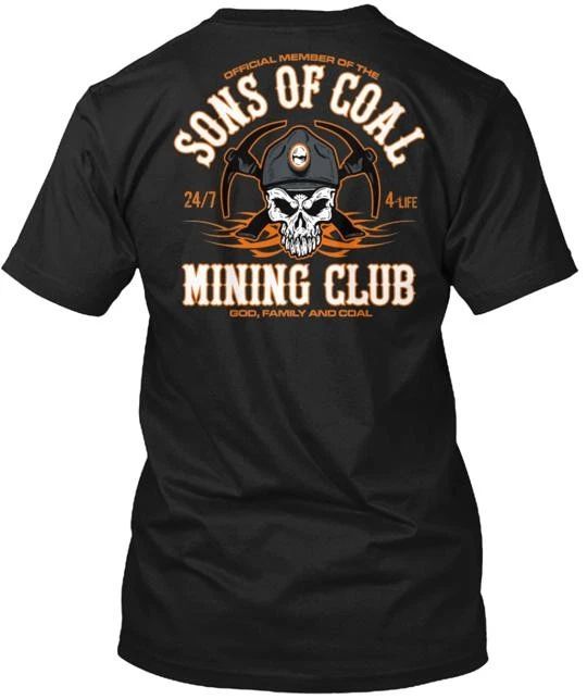Sons Of Coal Mining Club T-Shirt Made in the USA Size S to 5XL