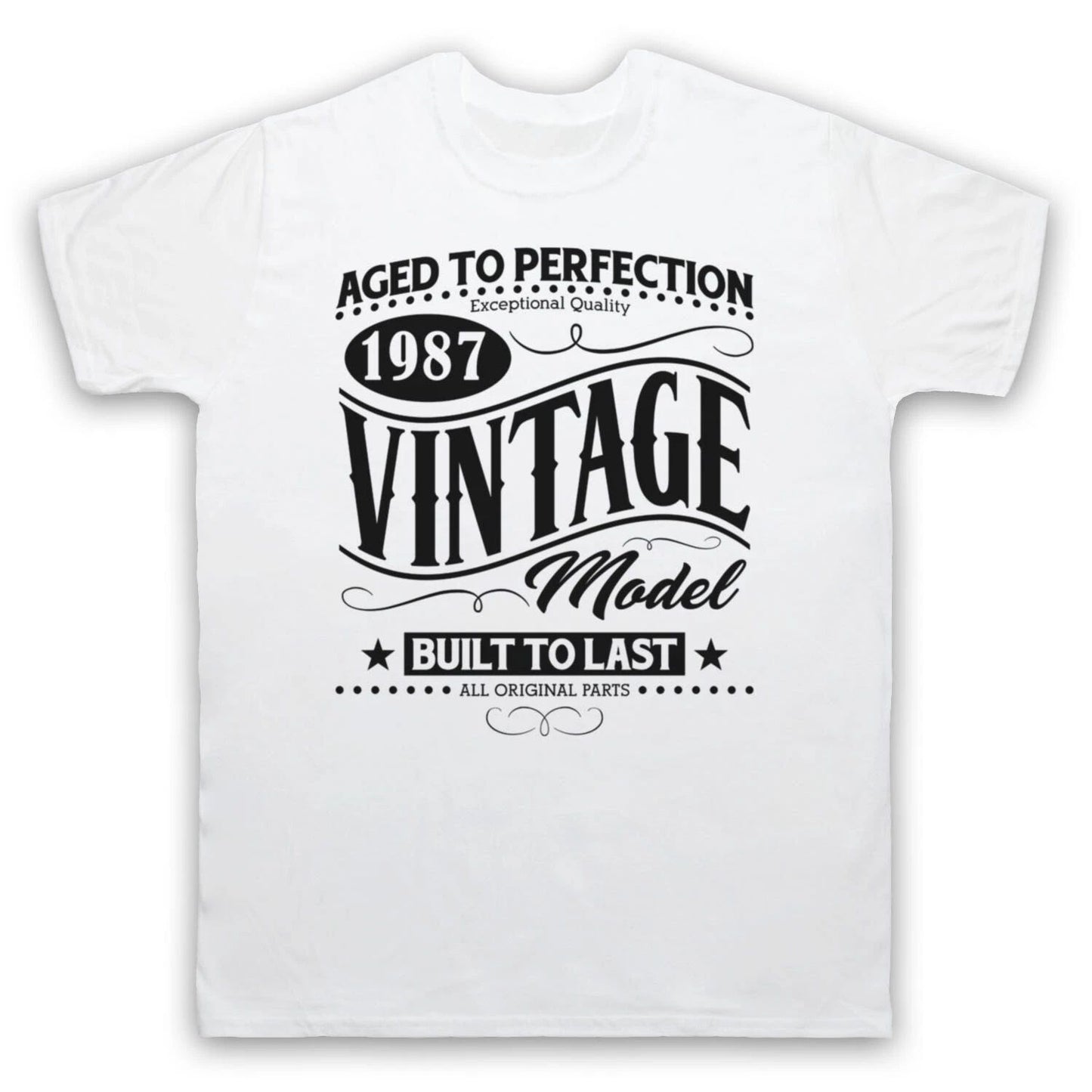 1987 VINTAGE MODEL BORN IN BIRTH YEAR DATE FUNNY AGE MENS & WOMENS T-SHIRT