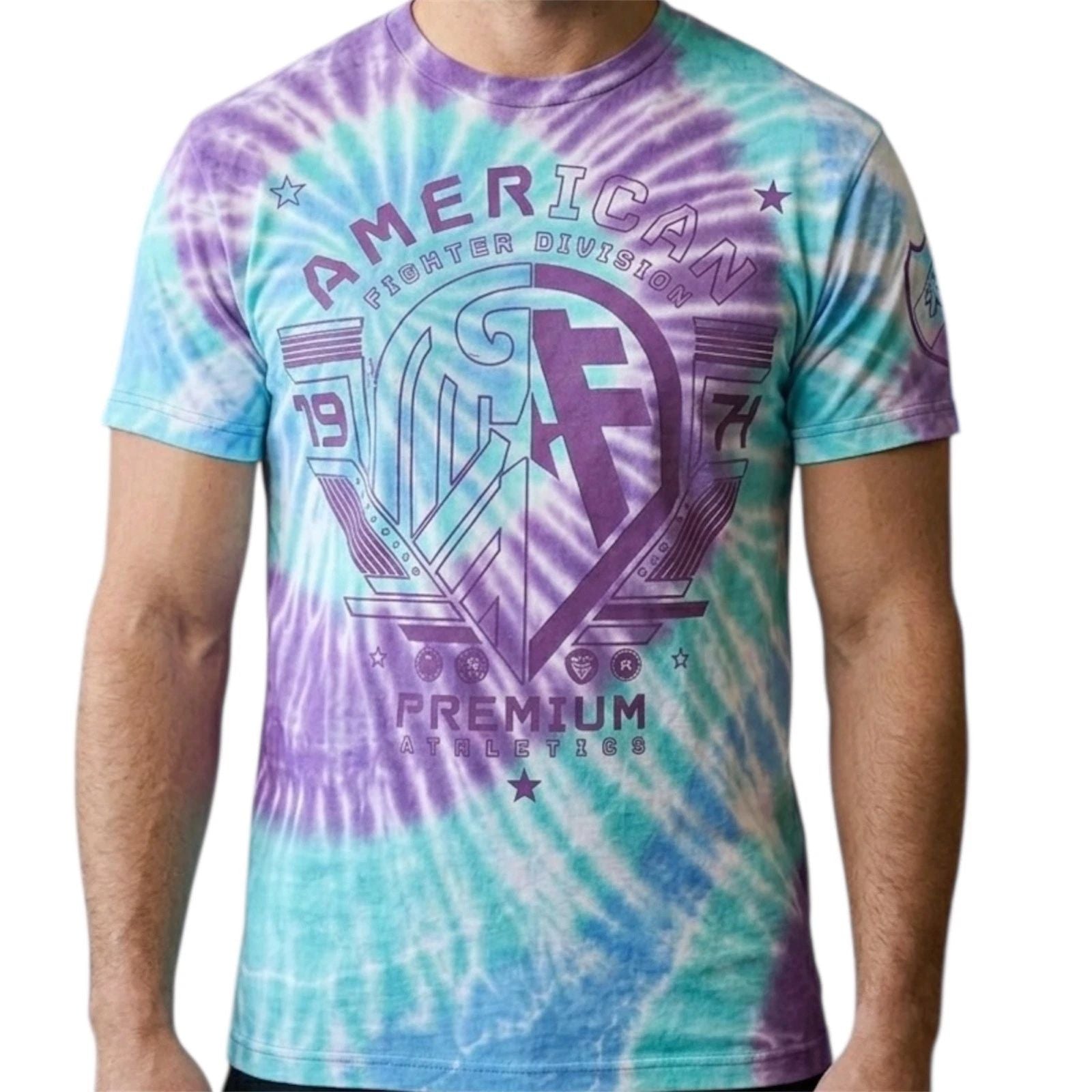 $40 AMERICAN FIGHTER Tie Dye KENTON Athletic Graphic T-shirt NWT