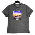 Aeropostale Mens XL Graphic Tee LA Skyline Sunset Print Gray Crewneck Streetwear