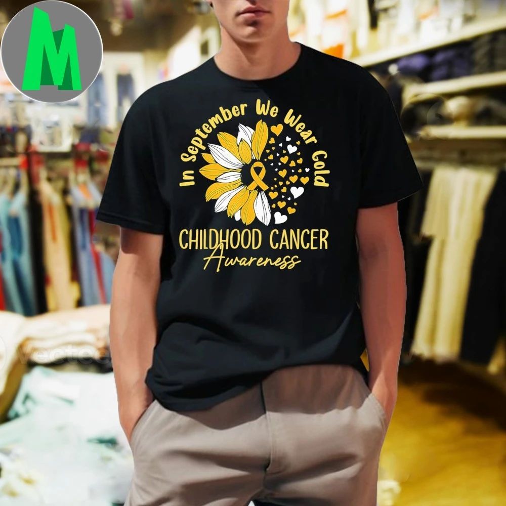 In September We Wear Gold Childhood Cancer Awareness Women Shirt