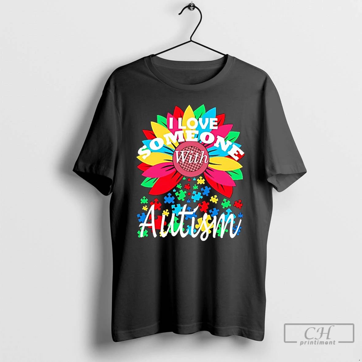 Premium I Love Someone With Autism Floral T Shirts