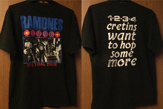 Vintage 1996 Ramones Final Tour T-Shirt 2 Sided Jerzees Punk Rock Band Tee S-5XL