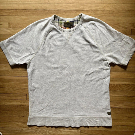 Vintage Lucky Brand Gray Short Sleeve Sweat Tshirt Capsule Logo Modern Classic L