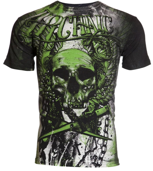 Archaic By Affliction Men's T-Shirt CADAVEROUS Cross Skull Biker M-3XL