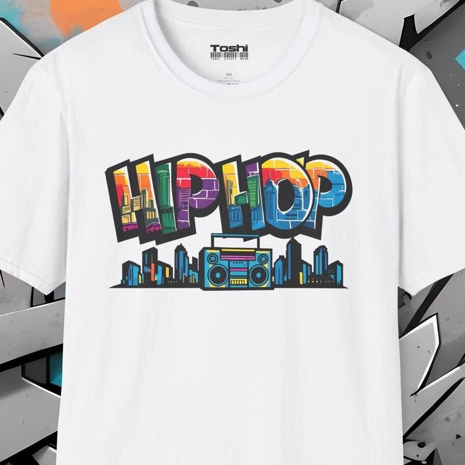 Hip Hop Street Art Tee Unisex T-Shirt Graffiti Boombox Old School B-Boy Breaking