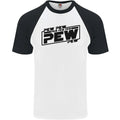 Pew Pew Pew Funny SCI-FI Movie Lightsaber Mens S/S Baseball T-Shirt