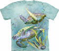 Sea Turtle Swim Light Blue Ocean Water T-Shirt Mountain Aquarium Animal S-3X