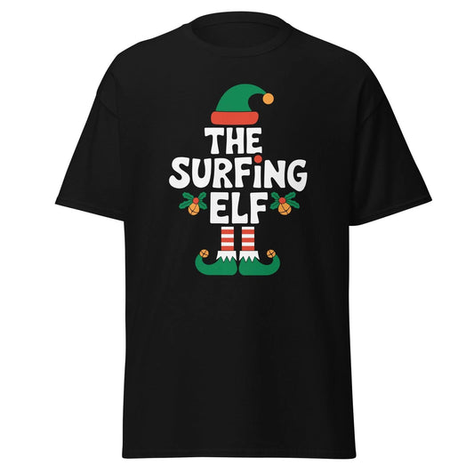 The Surfing Elf T-Shirt Xmas Santa Claus Funny Christmas Shirt
