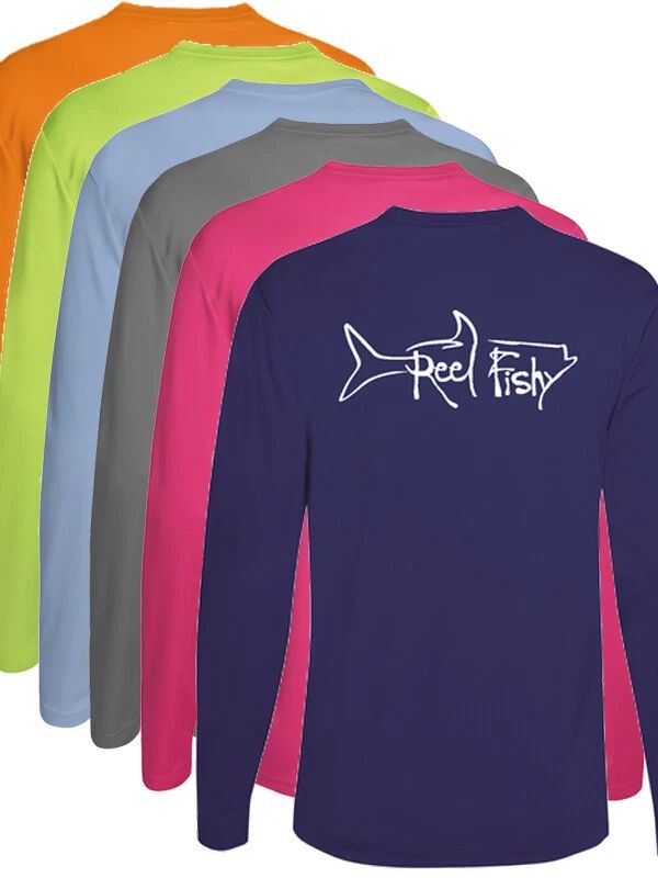 Tarpon Fishing Performance Shirt, Mens Dri-Fit Long Sleeve 50+UPF Sun Protection