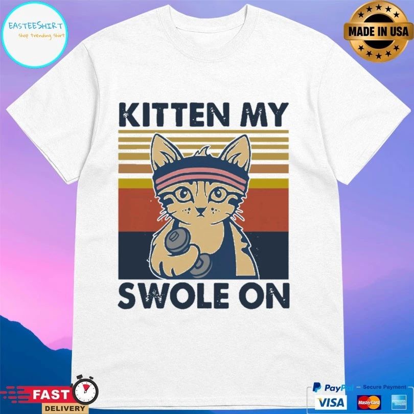 Strong Cat Kitten My Swole On Vintage T-shirt