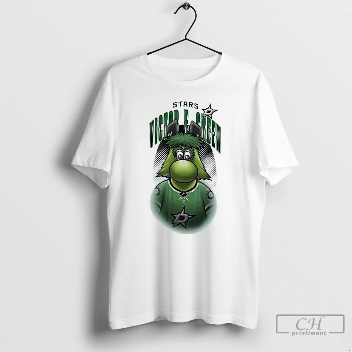 Classic Dallas Stars Victor E Green Mascot Highlight T Shirts